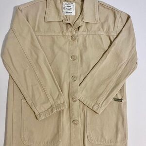 Pull&Bear Cotton Twill Women’s Chore Jacket /Beige /Point collar/Light–Weight